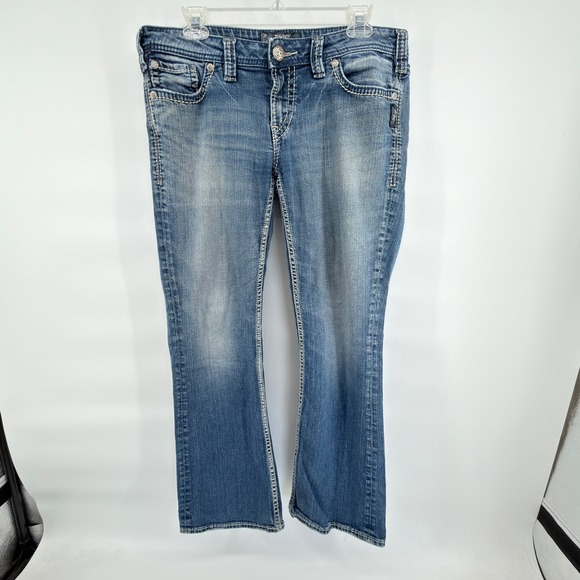 Silver Jeans Co. Denim - Silver Jeans Co Aiko Bootcut Jeans Womens W33 L31 Medium Wash Thick Stitch